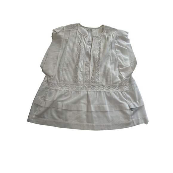 Isabel Marant Etoile Floral Lace Inset Top in White - Picture 1 of 3